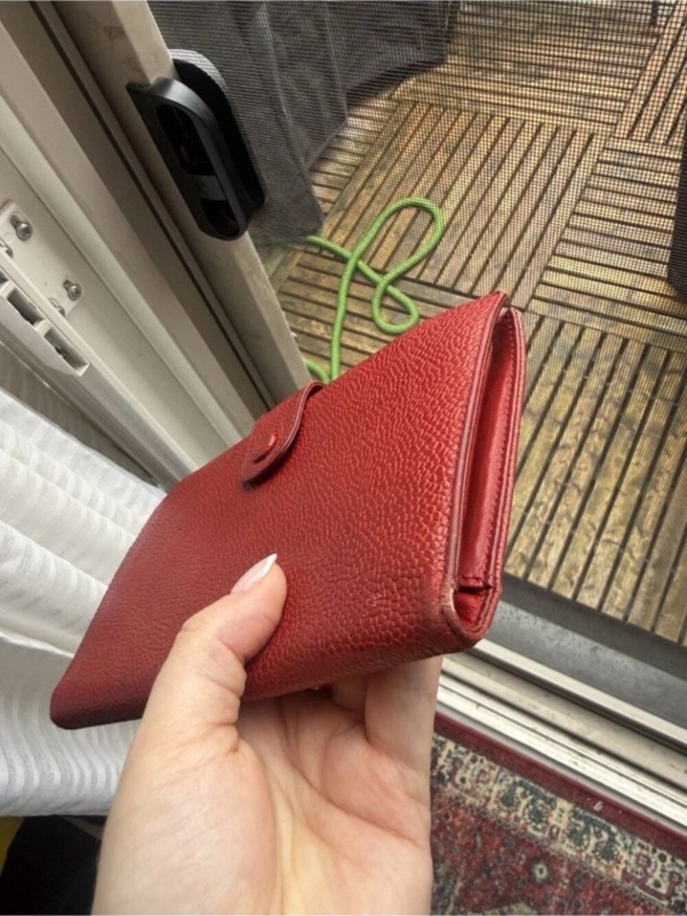 CHANEL Vtg Authentic Red Caviar Leather Long Wallet with Embossed CC - Picture 4 of 12